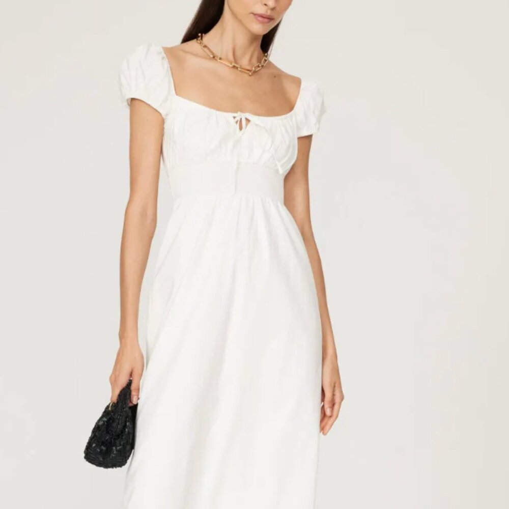 NWT Reformation Arna Midi Dress Size 0 White